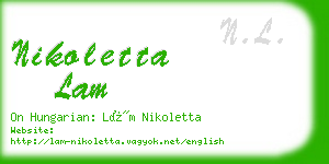 nikoletta lam business card